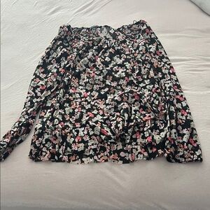 Floral Black and Pink Women's transparent top